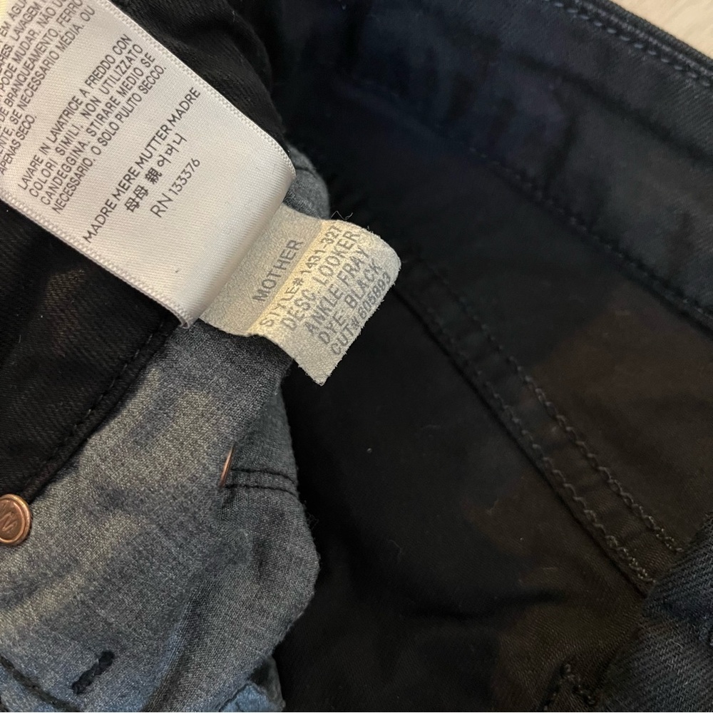 Mother looker ankle fray black jeans 25 - Picture 9 of 10